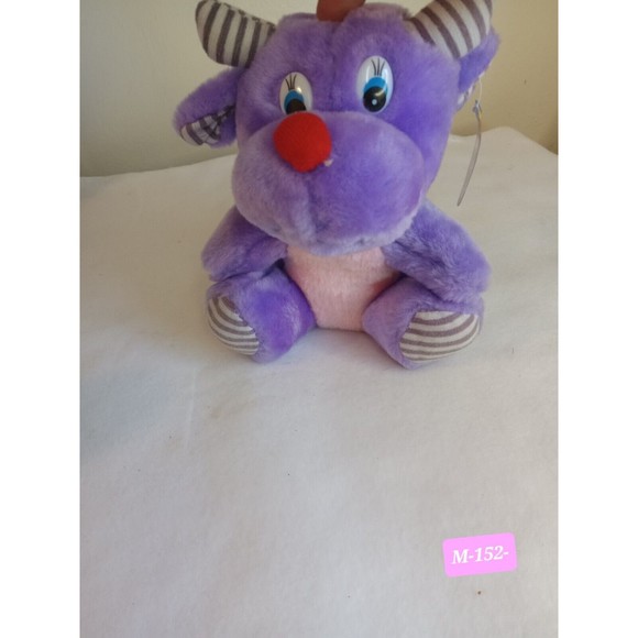 KING PLUSH Purple Cow  2002 Cute,  Plush Stuffed Animal Toy 8" Inc - Picture 1 of 7
